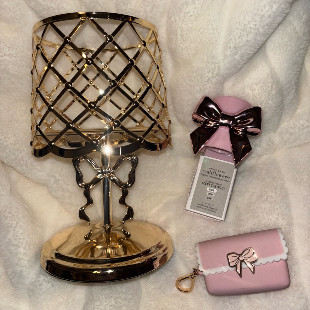 Bath & Body Works Bow Collection - Candle Holder, Wallflower & Sanitizer Holder